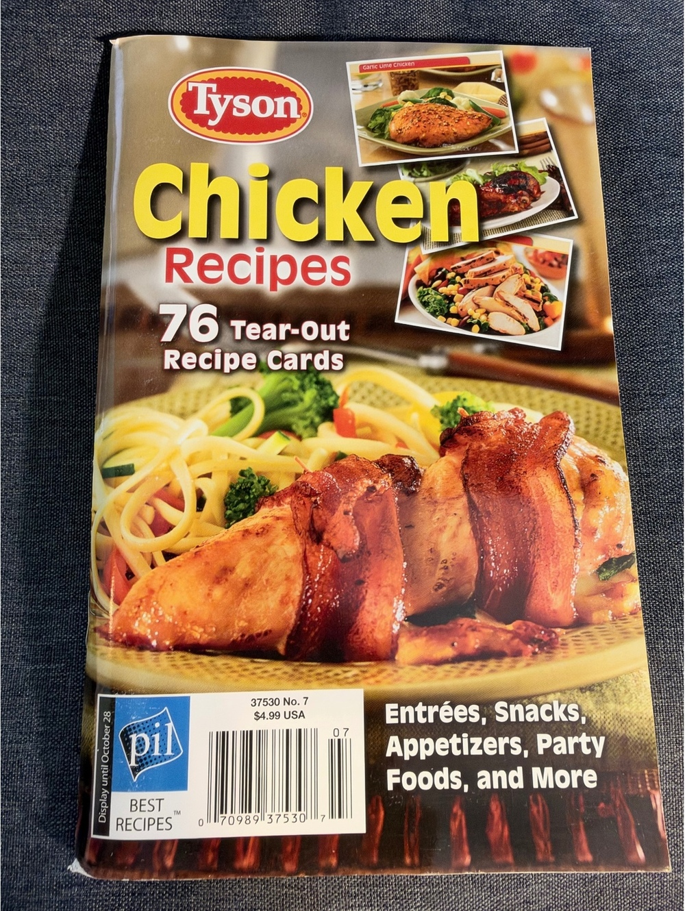 Tyson Chicken Recipes Cookbook with 76 Tear-Out Recipe Cards - Entrées, Snacks,